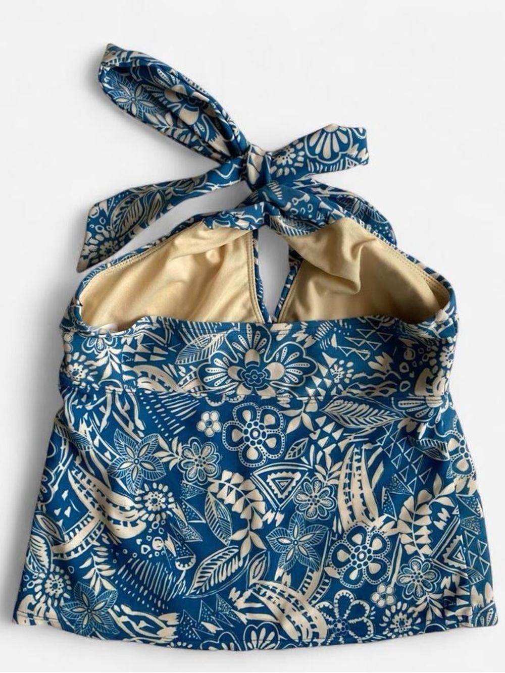 Y2K blue sparkly floral halter swim top - Picture 2 of 8